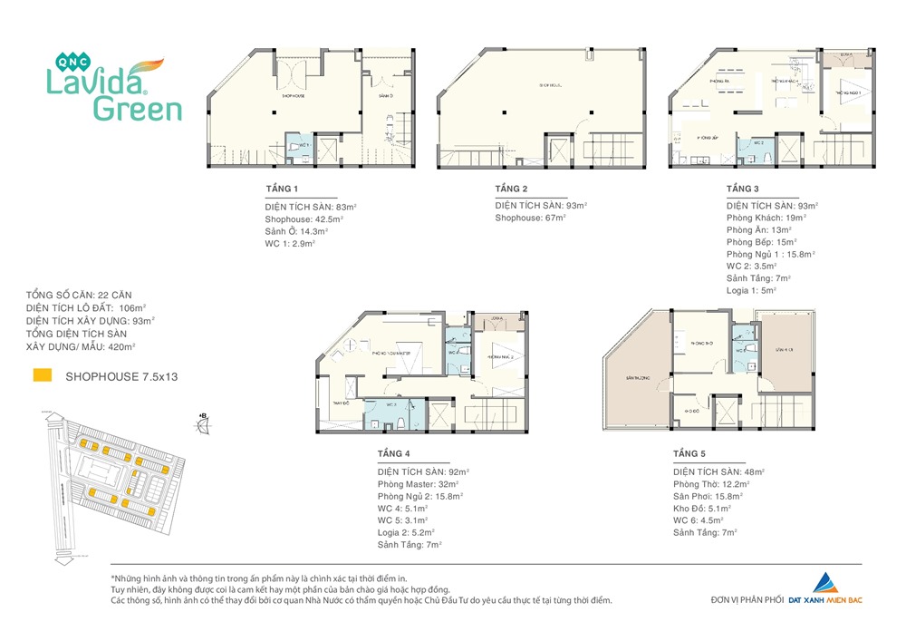 mặt bằng shophouse lavida green phố nối