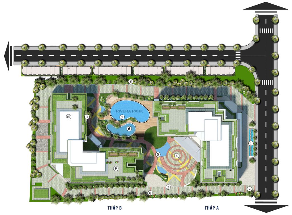 mặt bằng tiện ích dự án rivera park hà nội