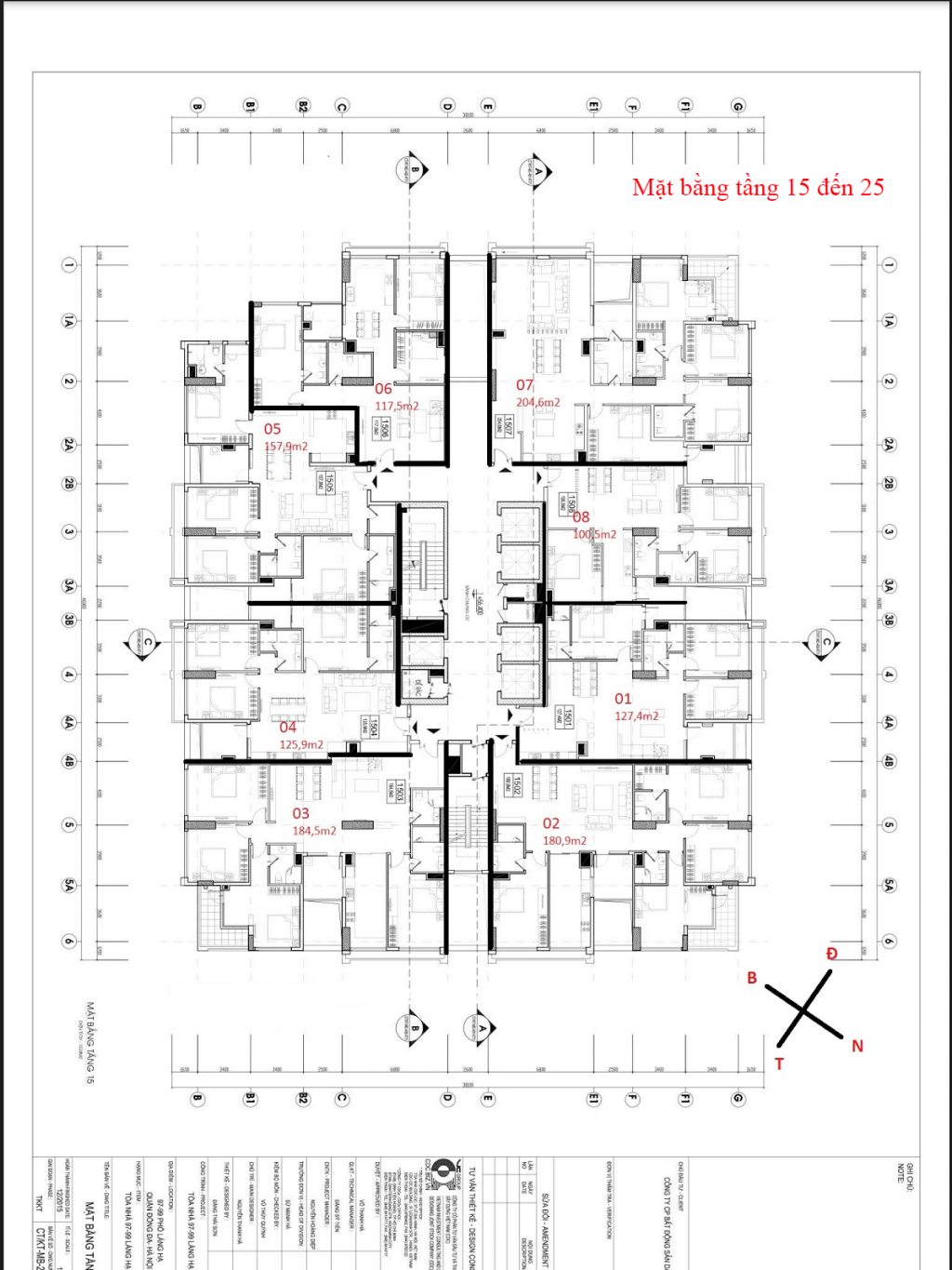 mặt bằng chung cư 97 - 99 láng hạ