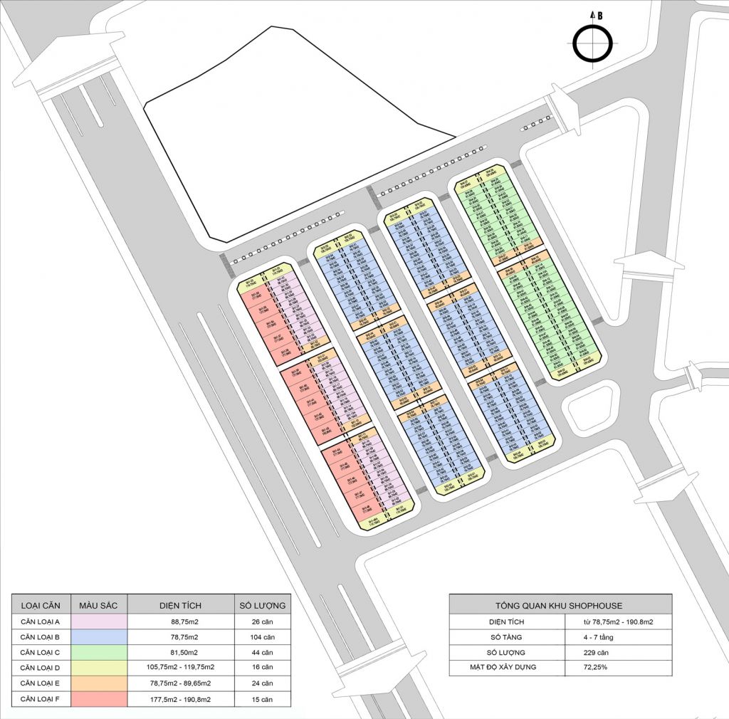 mặt bằng shophouse apec diamond park