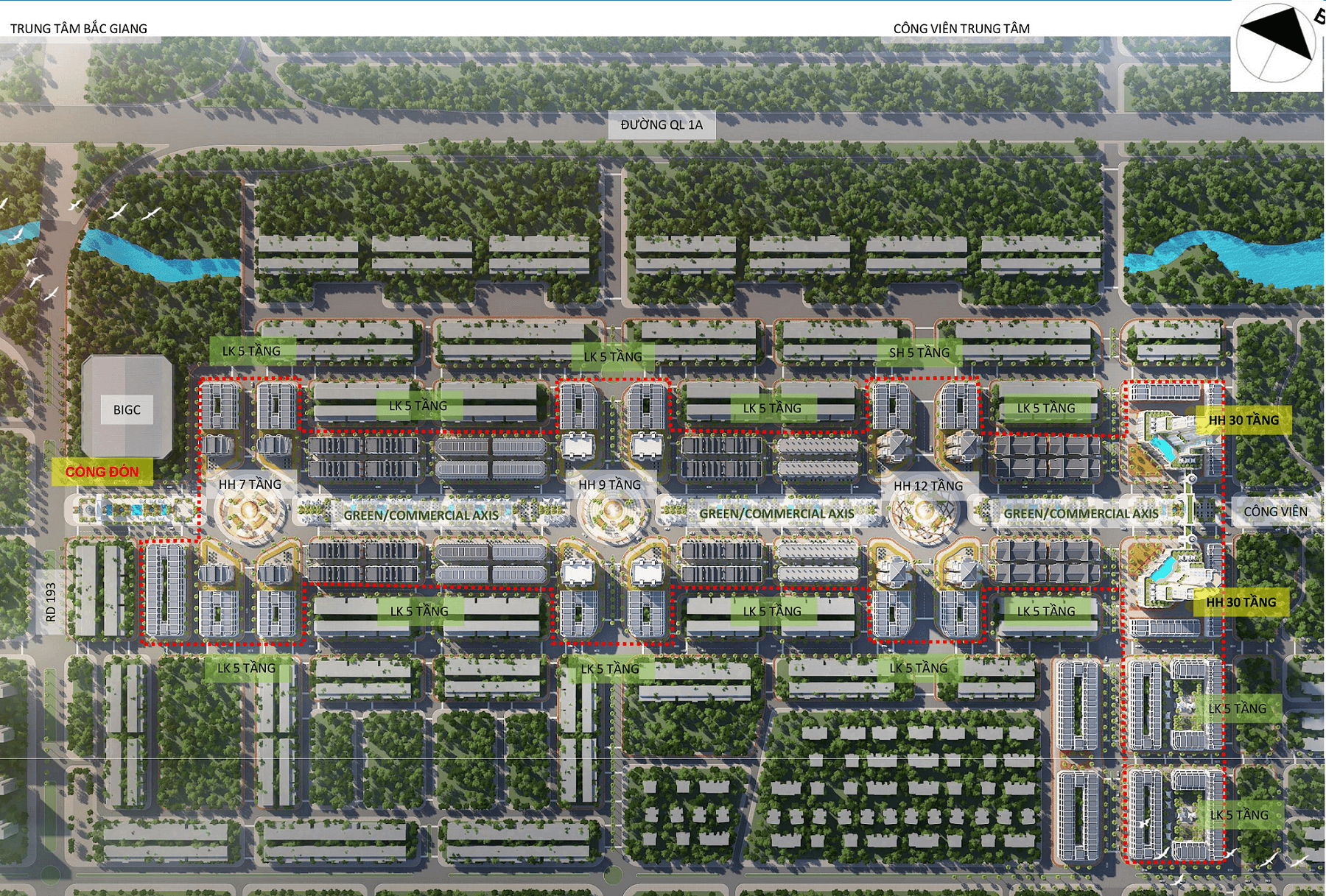mặt bằng dự án flc square world bắc giang