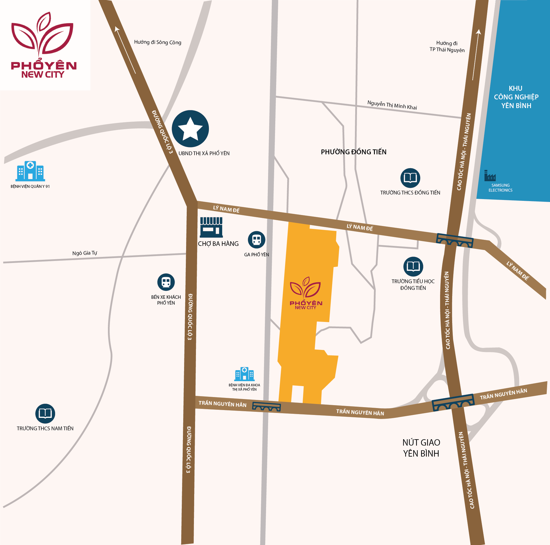 vị trí dự án phổ yên new city