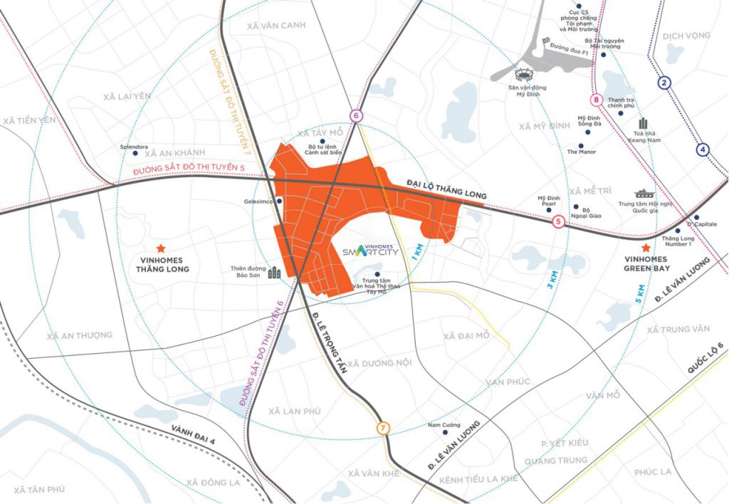 vị trí dự án vinhomes smart city