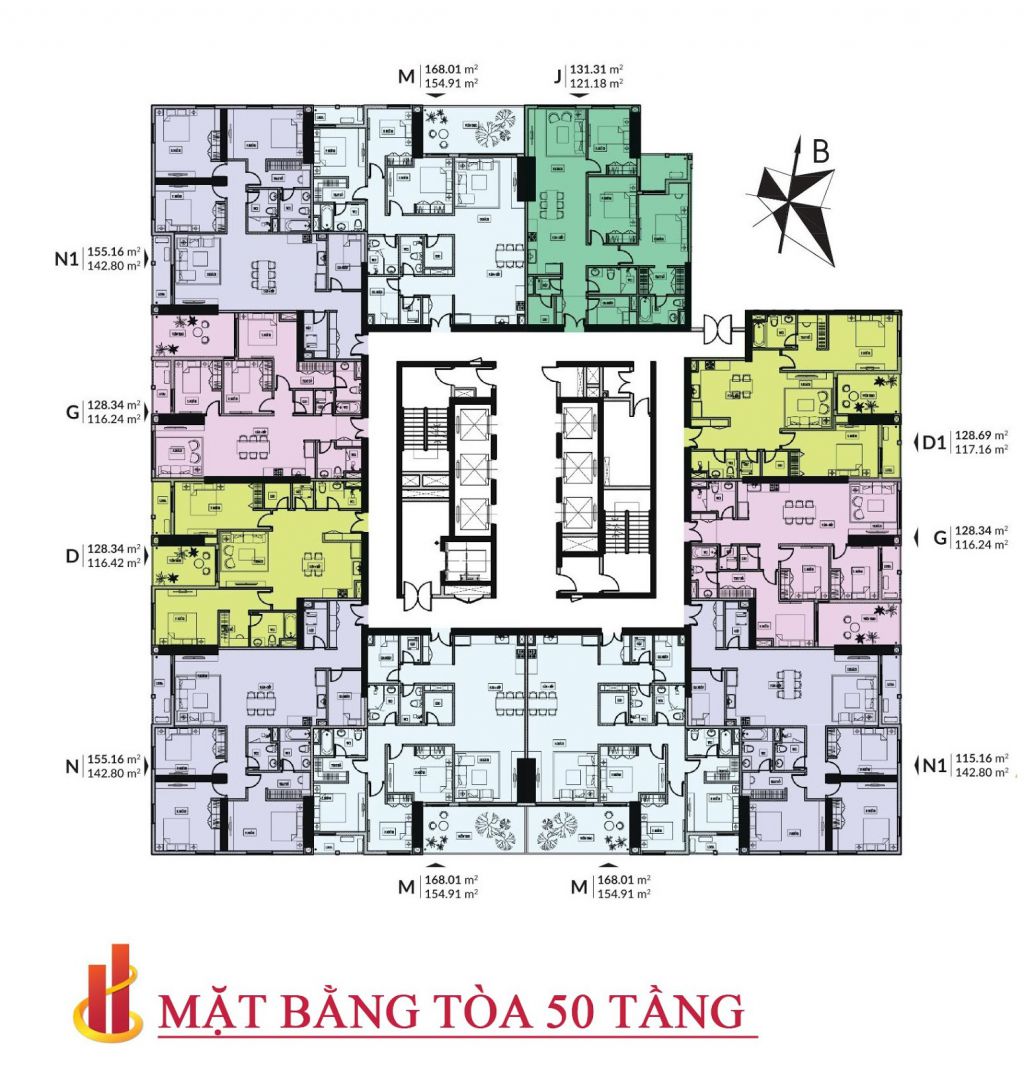mặt bằng chung cư hpc landmark 105