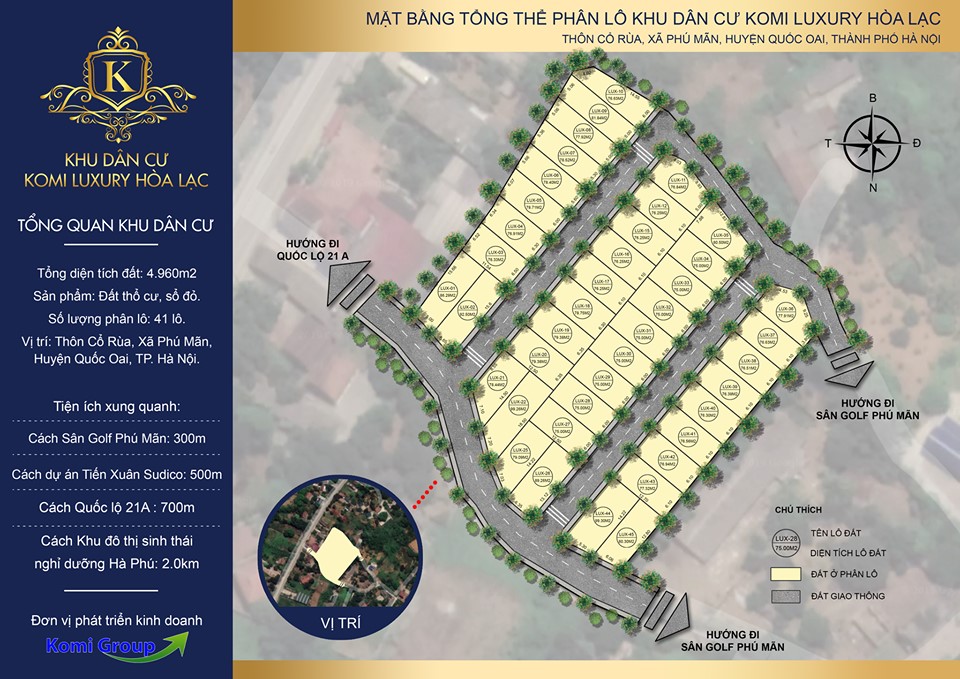 mặt bằng dự án komi luxury hòa lạc
