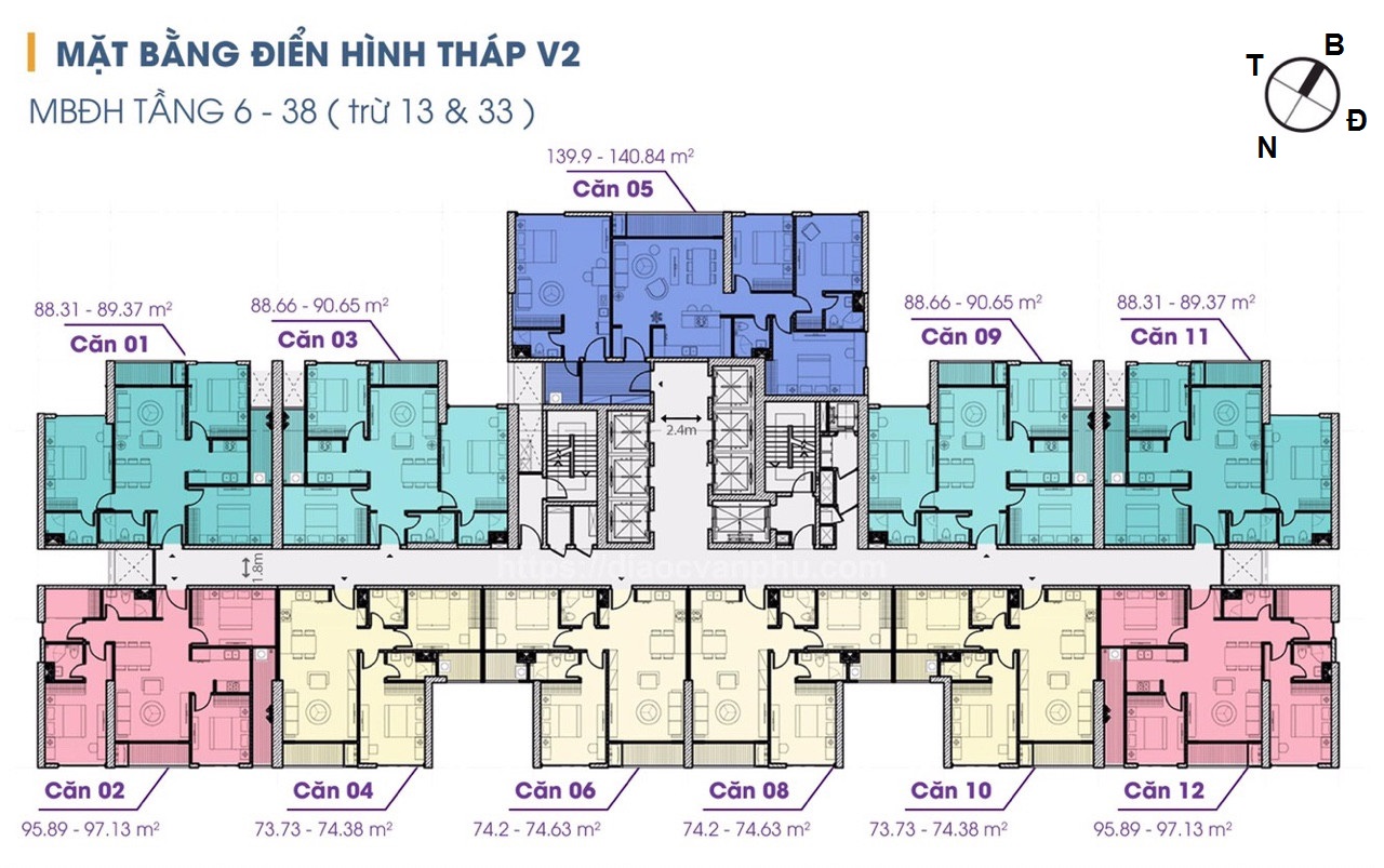 mặt bằng chung cư the terra an hưng tòa v2