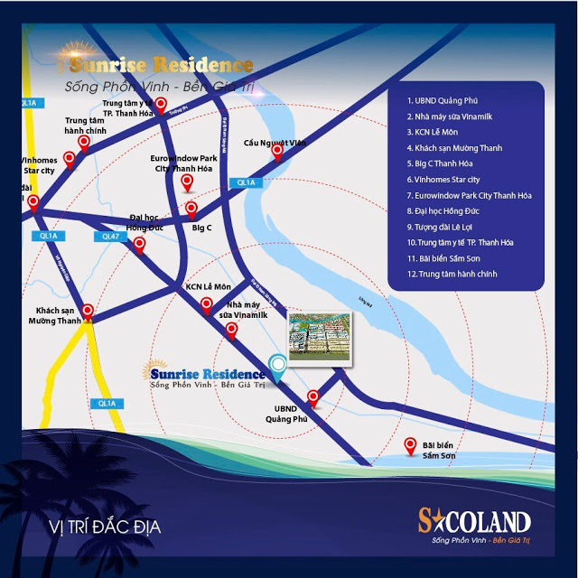vị trí dự án sunrise residence