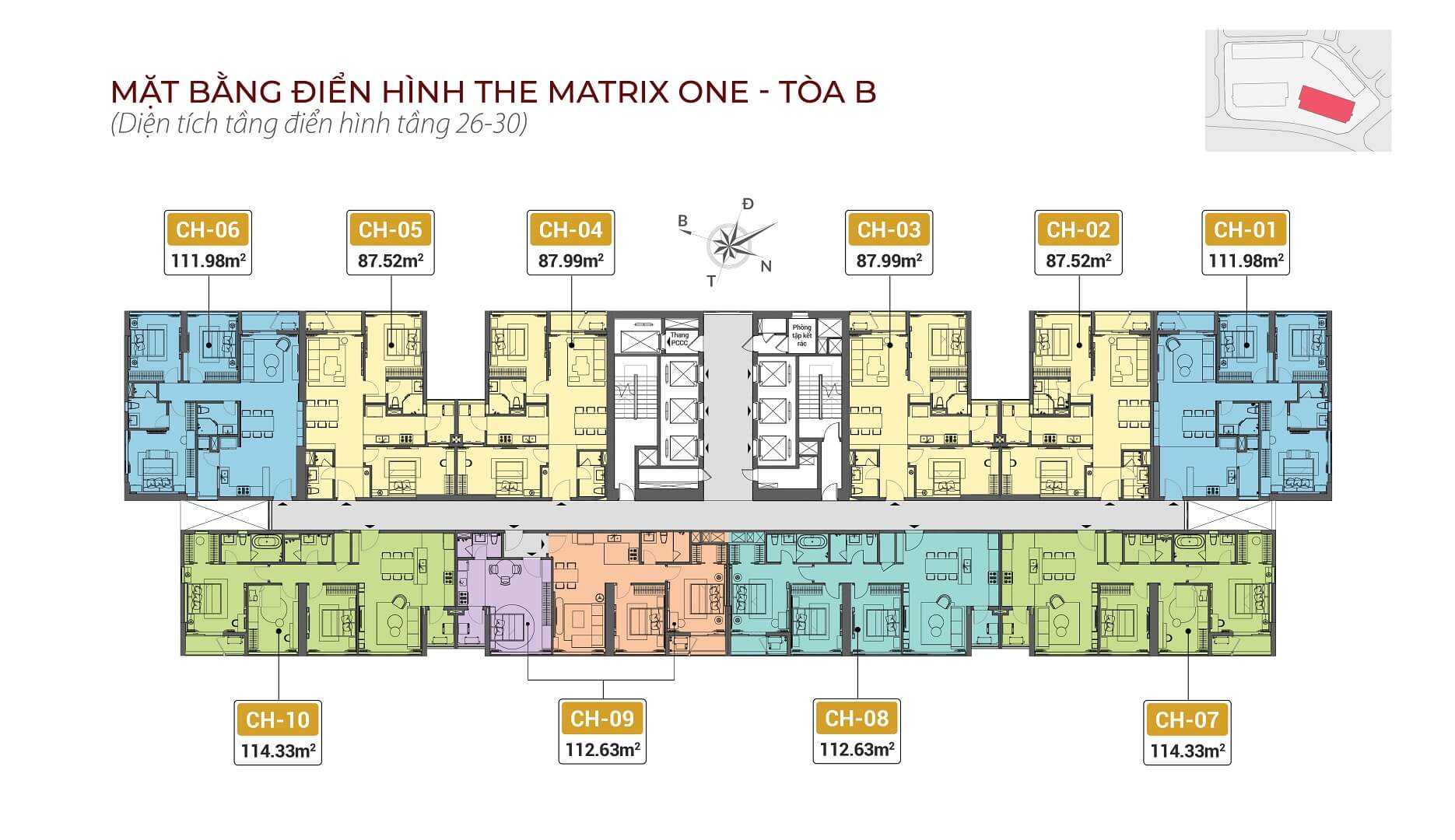 mặt bằng chung cư the matrix one tòa b