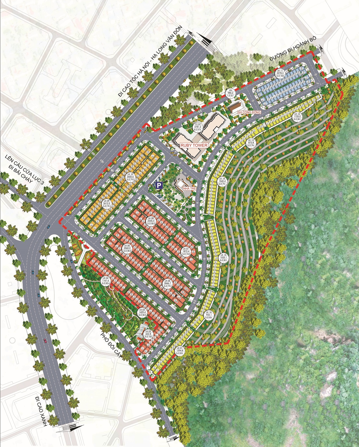 mặt bằng dự án ruby city hạ long
