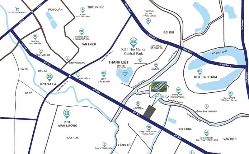 vị trí dự án s - downtown thanh trì