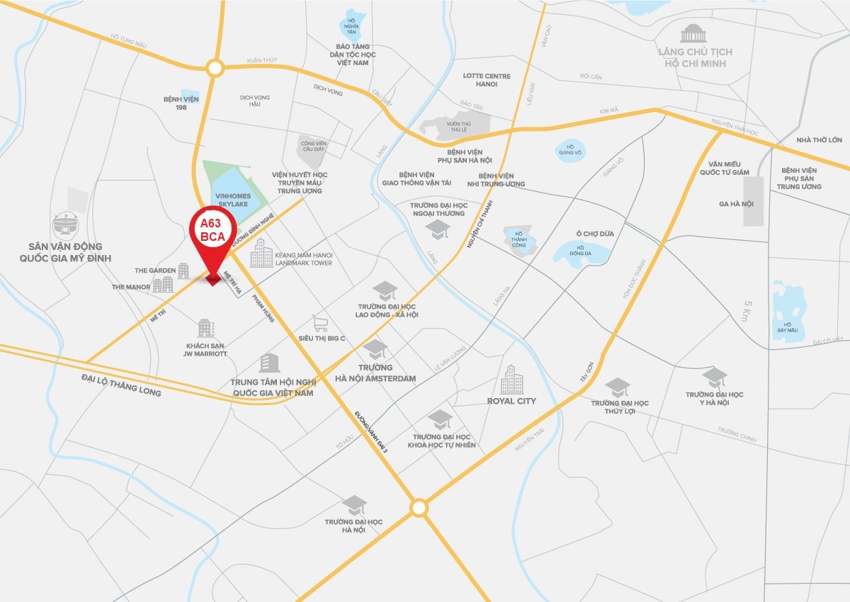 vị trí dự án chung cư a63 bộ công an