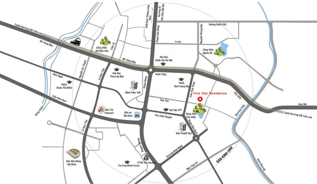 vị trí dự án five star residene cầu giấy