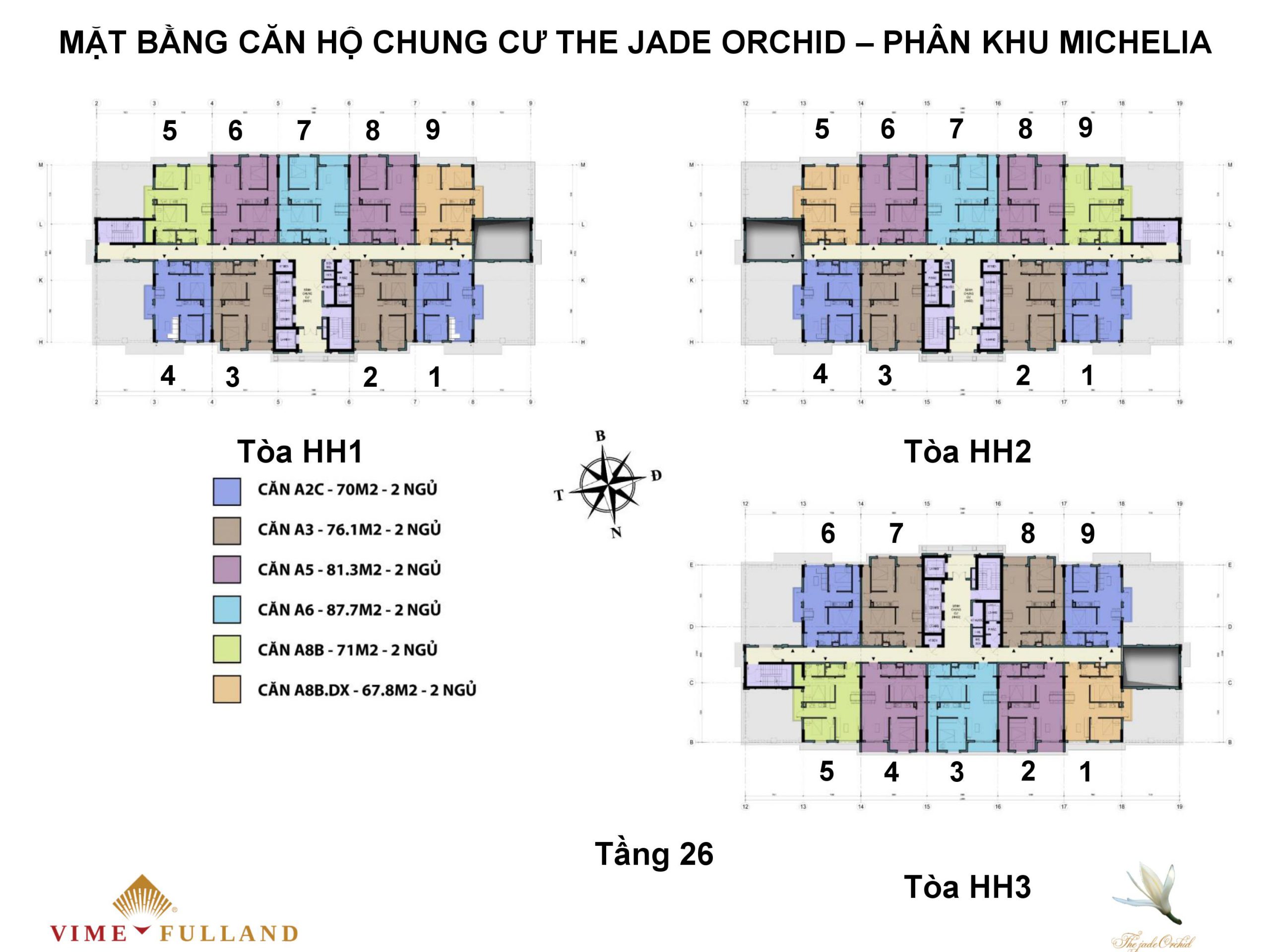 mặt bằng chung cư the jade orchi tầng 26