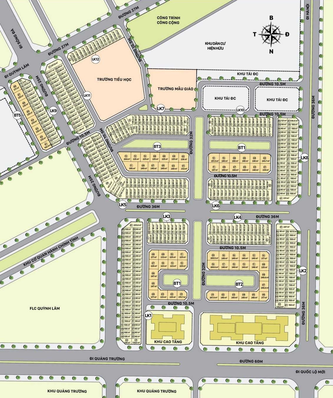 mặt bằng dự án hòa bình new city