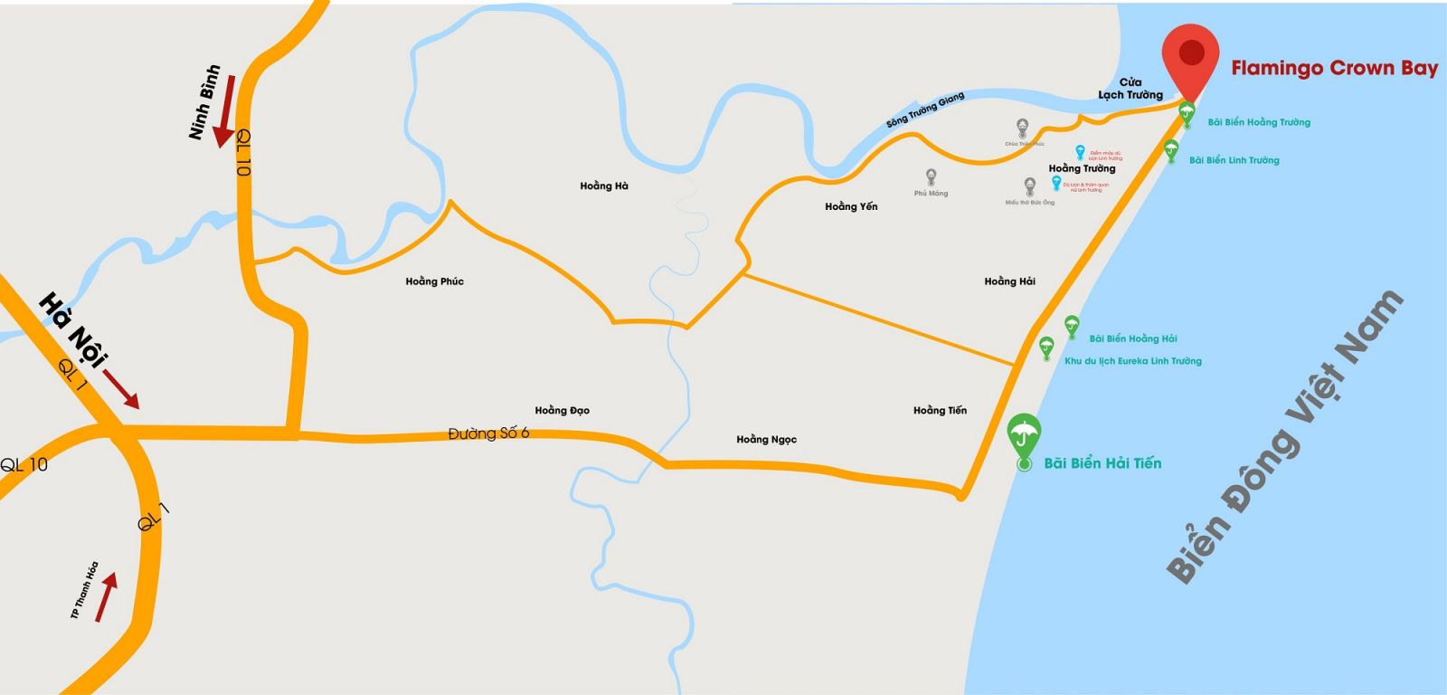vị trí dự án flamingo crown bay hải tiến