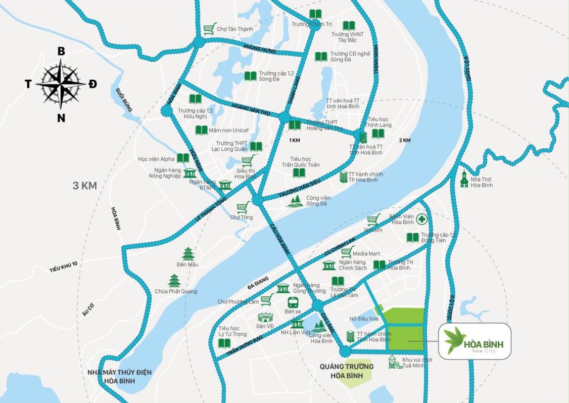 vị trí dự án hòa bình new city