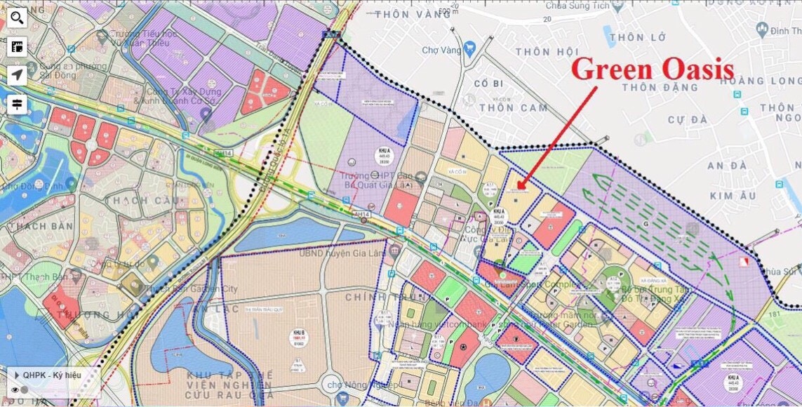 vị trí dự án green oasis cổ bi