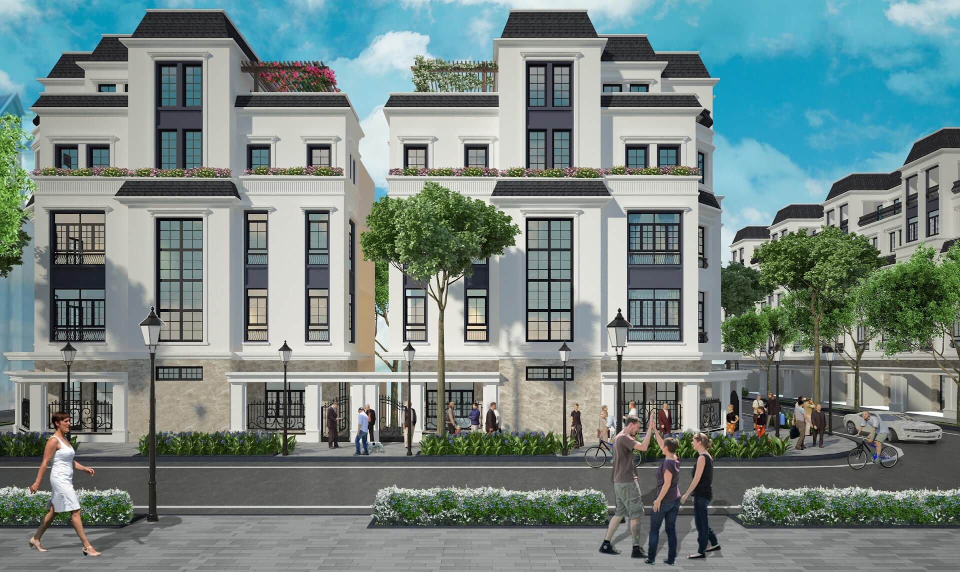 phối cảnh nhà liền kề