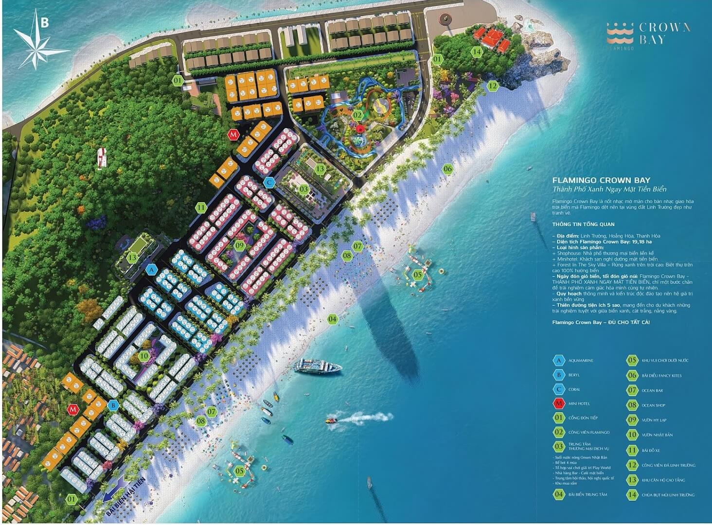 mặt bằng tiện ích flamingo crown bay