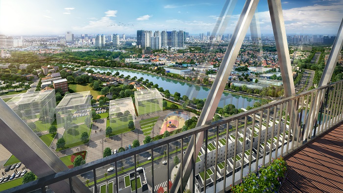 cầu kính dự án the terra an hưng