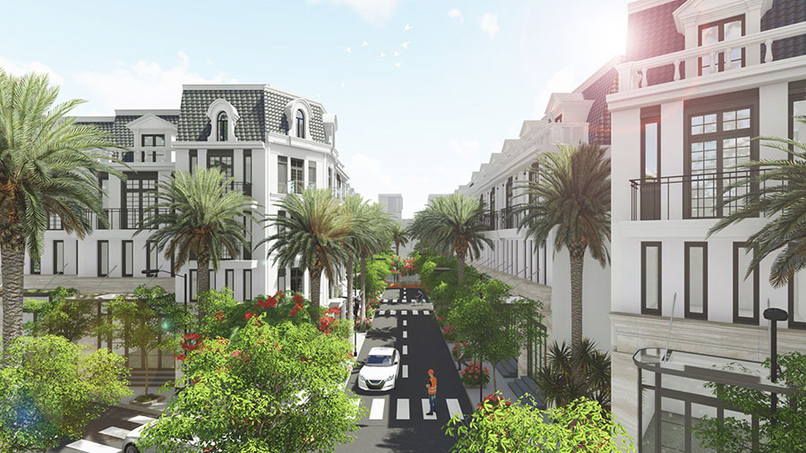 phối cảnh liền kề hòa lạc green