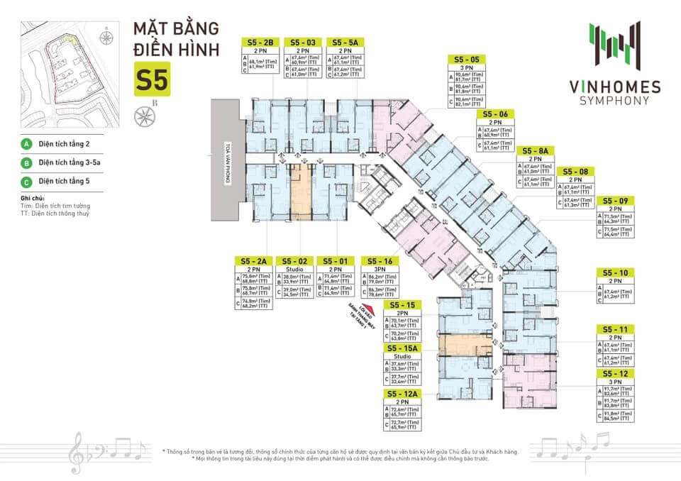 mặt bằng tòa s5