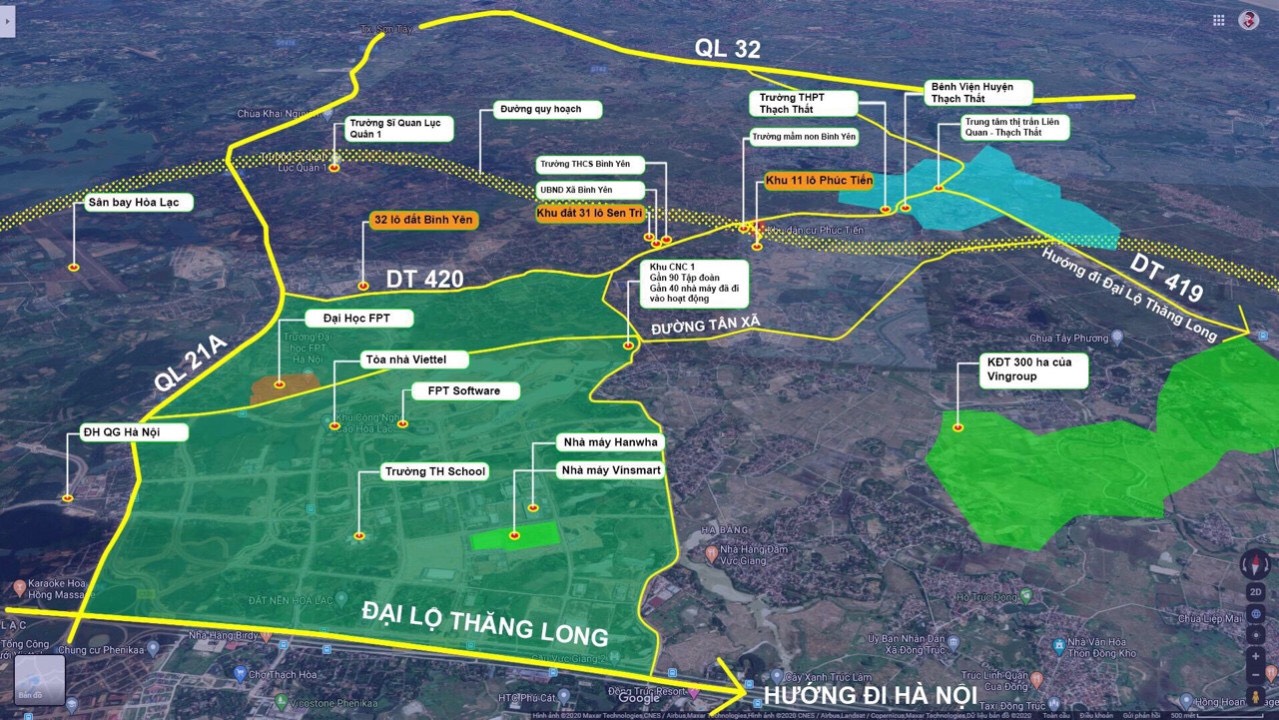 vị trí dự án hòa lạc green