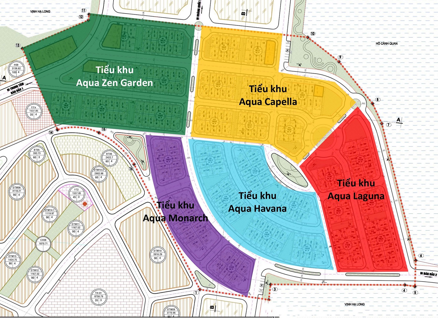 mặt bằng phân khu dự án