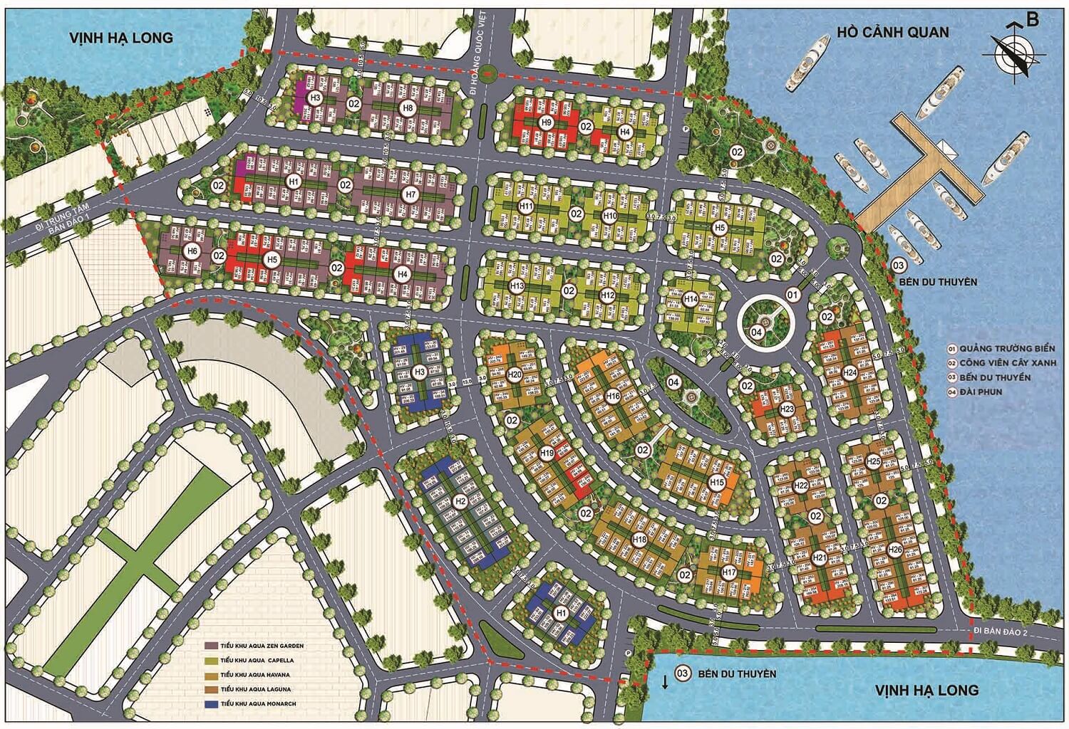 mặt bằng dự án aqua city hạ long