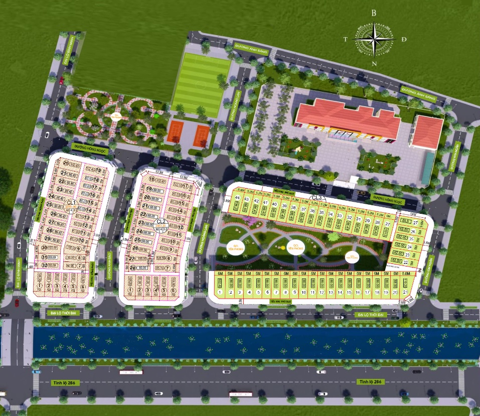 mặt bằng dự án qcl yên phong