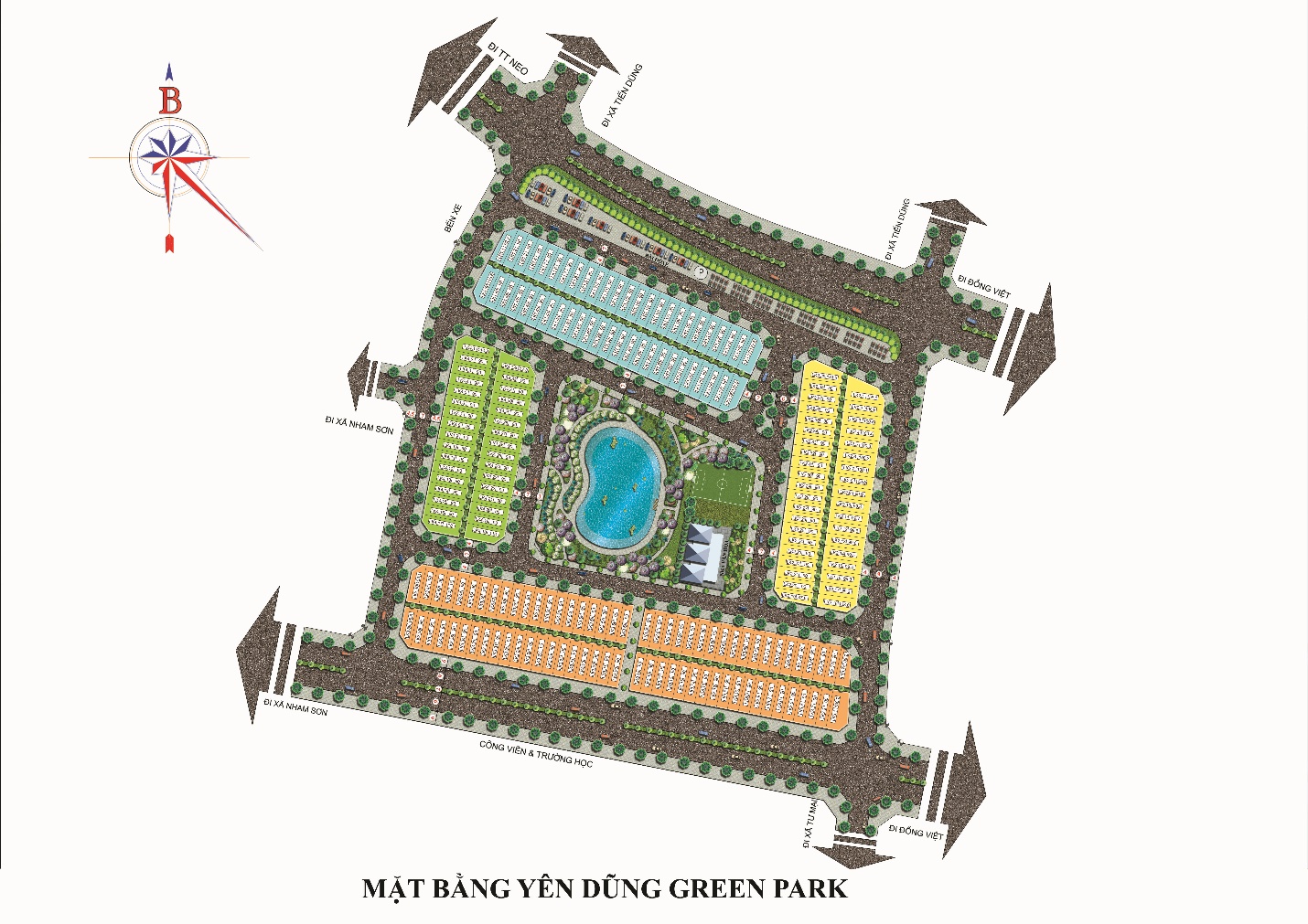 mặt bằng dự án yên dũng green park