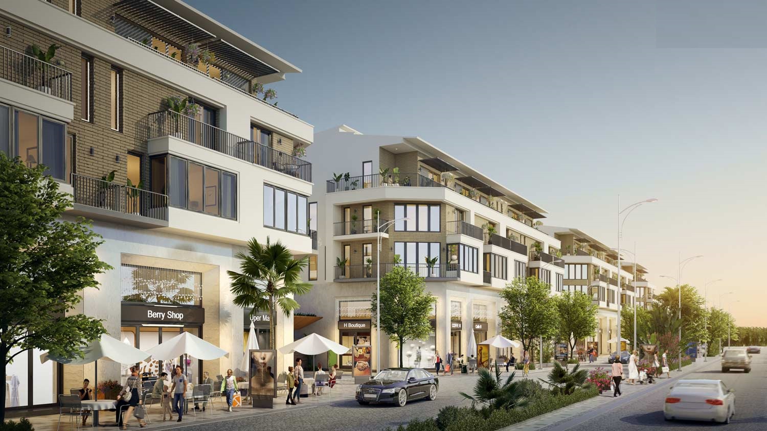 phối cảnh nhà phố thương mại thủy trúc residences