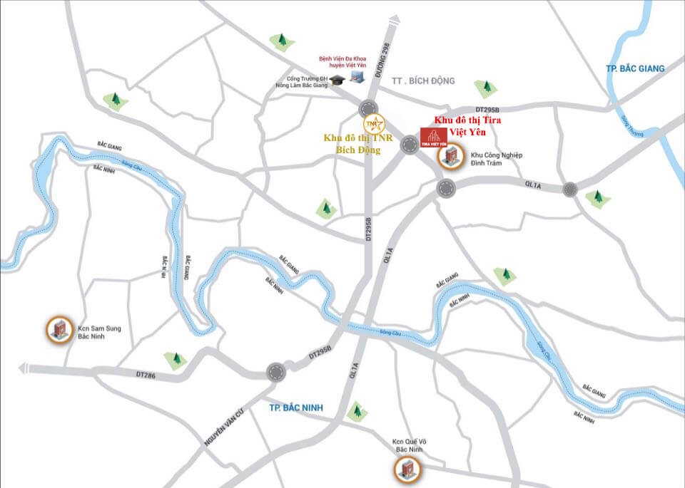 vị trí dự án việt yên new center