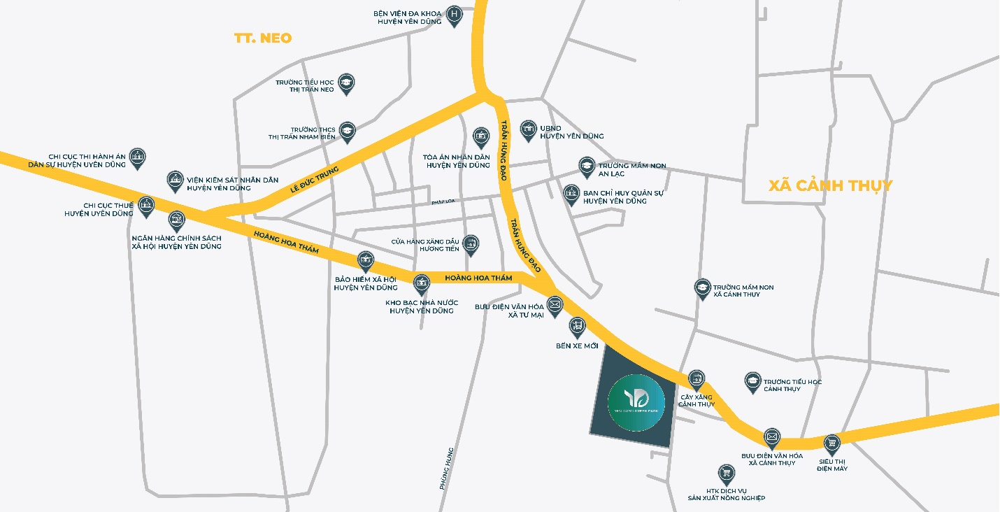 vị trí dự án yên dũng green park