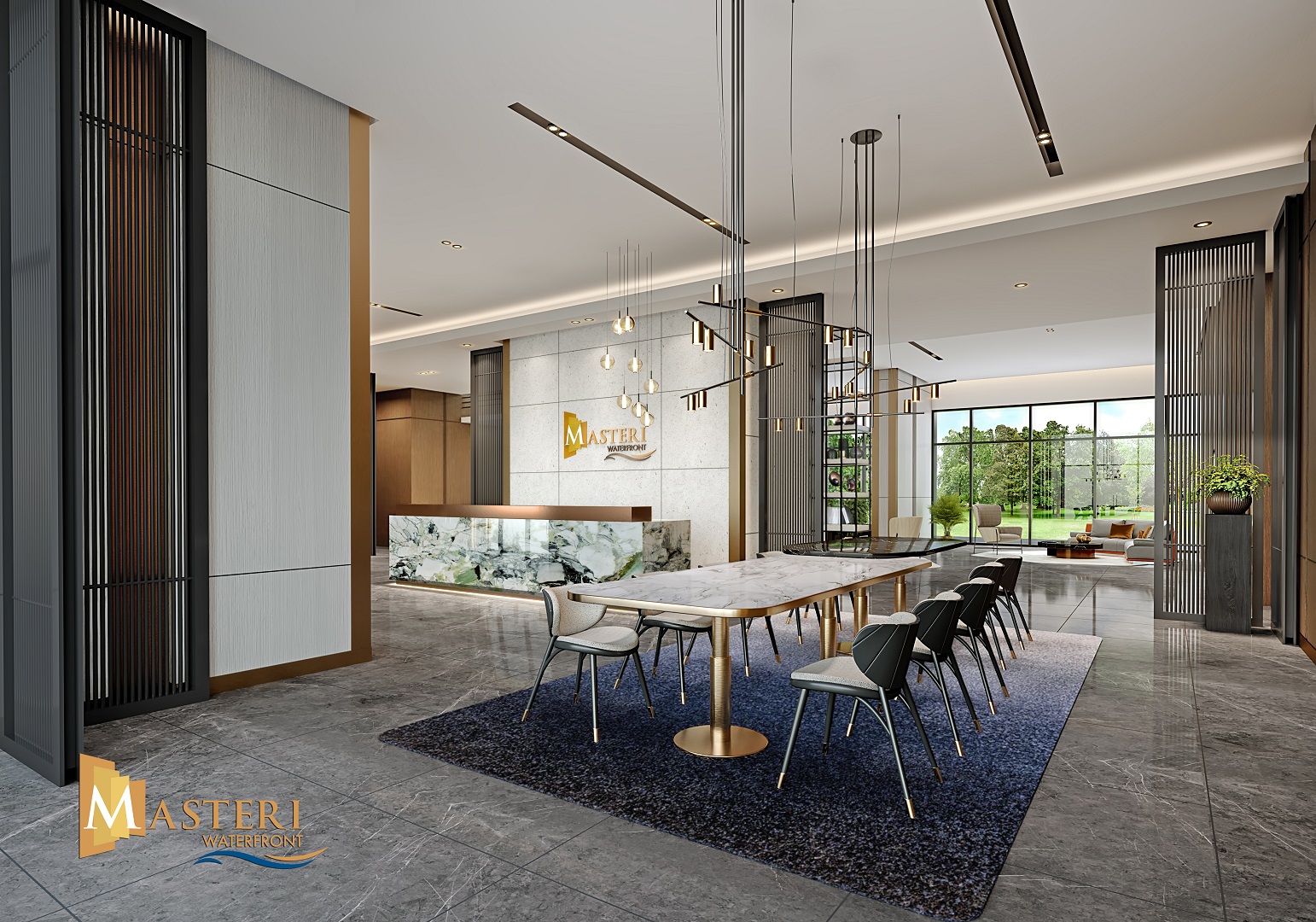 sảnh chờ dự án masteri waterfront