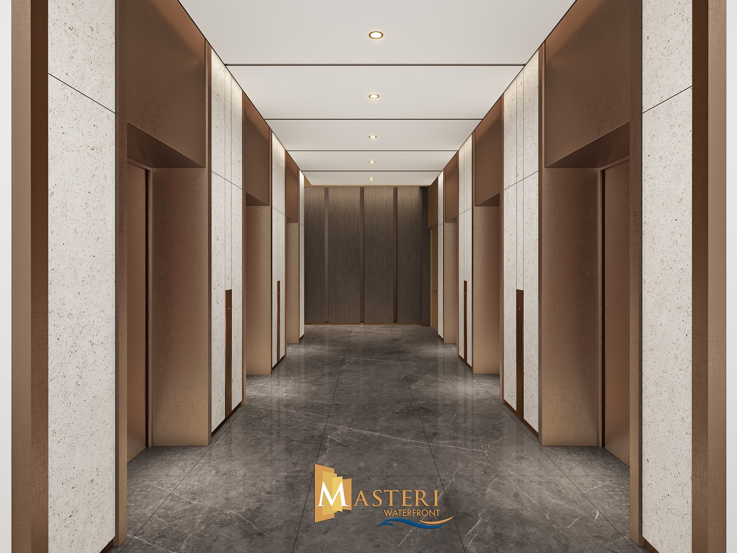 sảnh thang máy dự án masteri waterfront