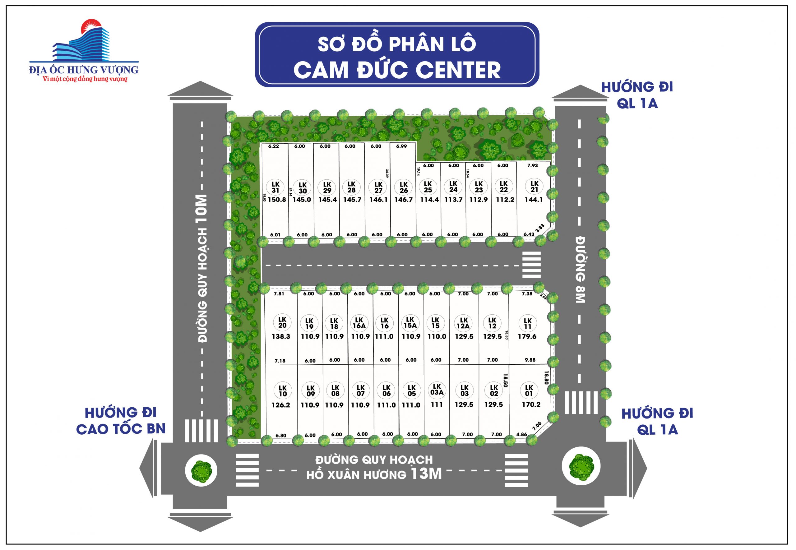 mặt bằng dự án cam đức center