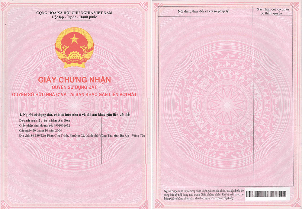 sổ đỏ dự án an sơn residence