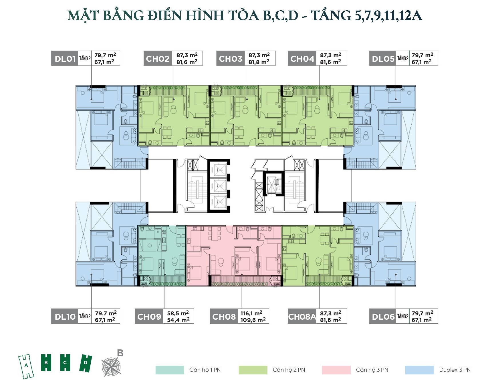 mặt bằng sunshine green iconic long biên tòa b,c,d
