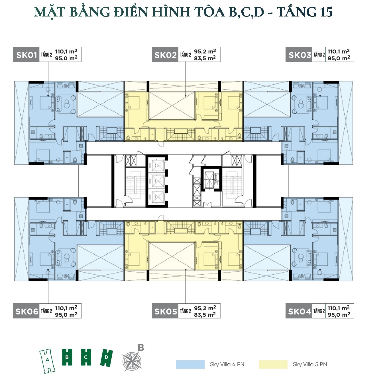 mặt bằng sunshine green iconic long biên tòa b,c,d
