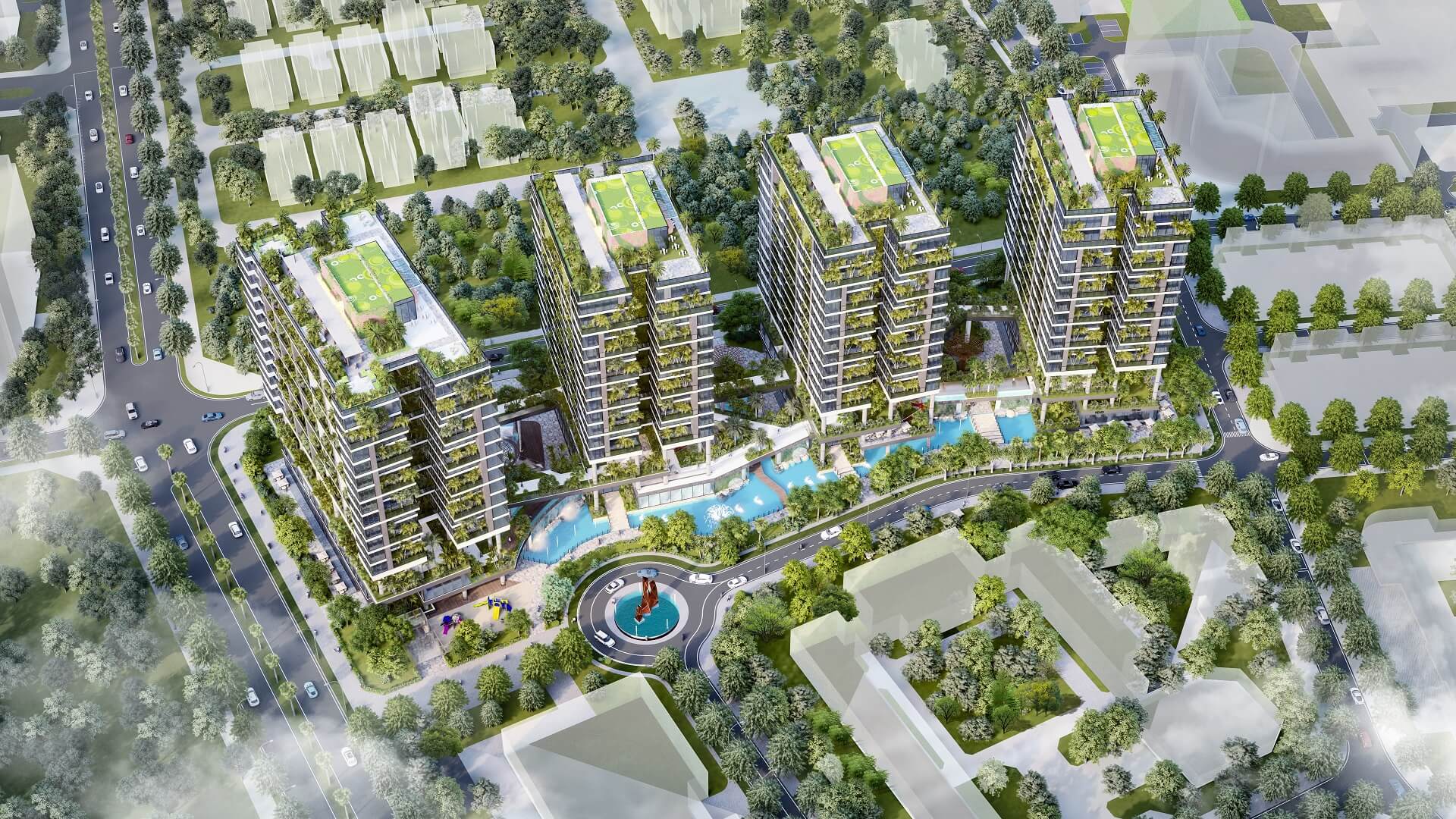 phối cảnh dự án sunshine green iconic long biên