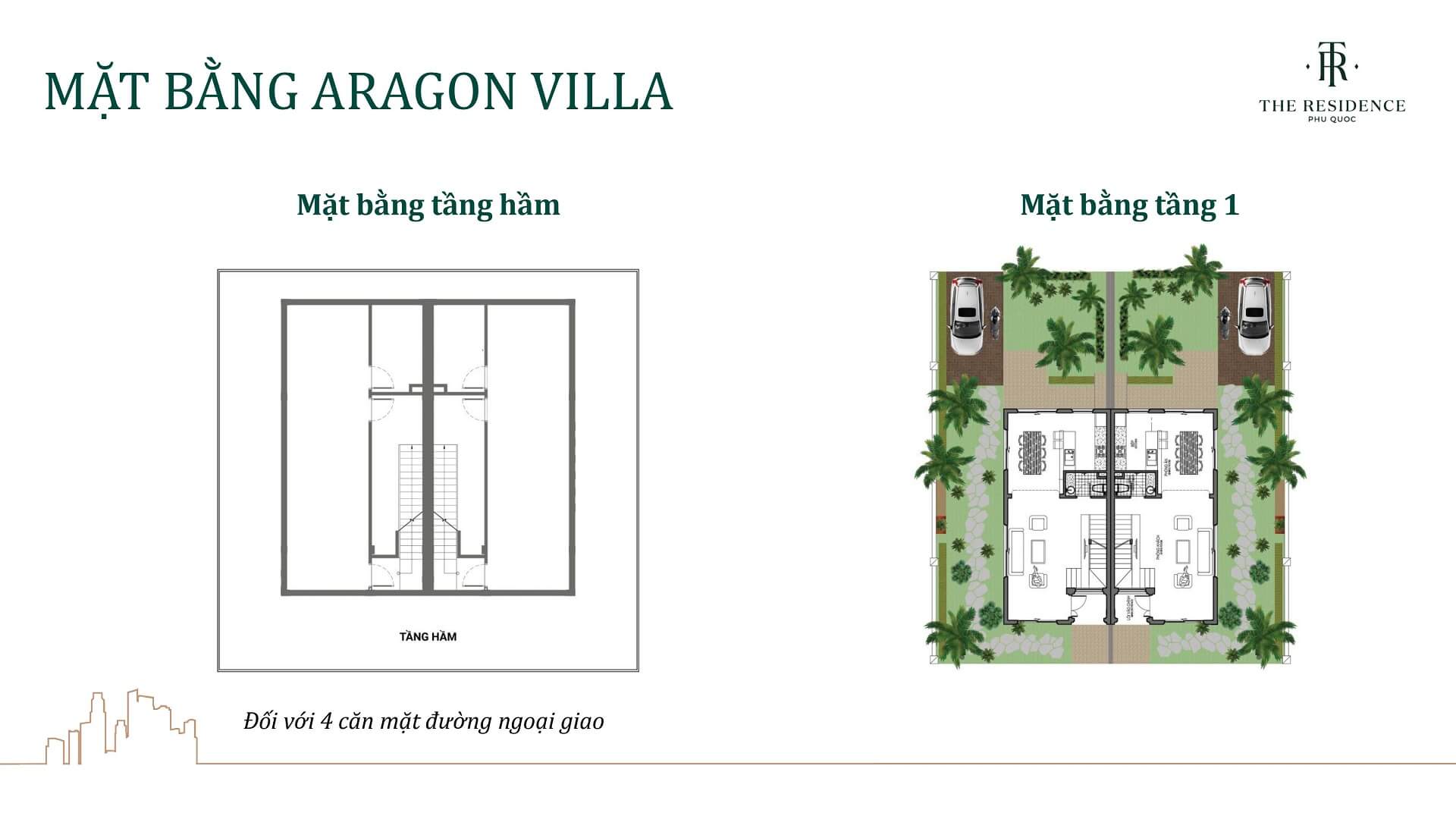 mặt bằng villa aragon