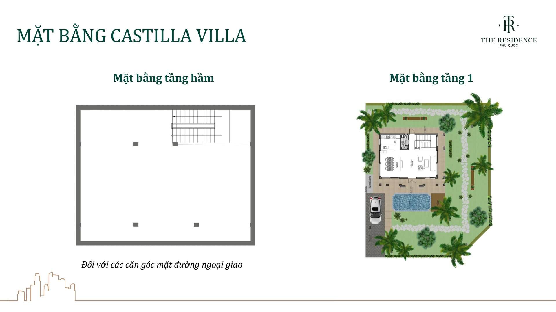 mặt bằng biệt thự castilla