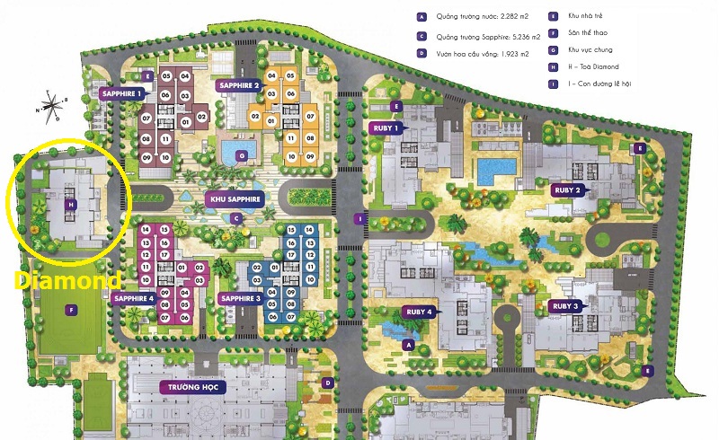 mặt bằng tổng thể dự án goldmark city