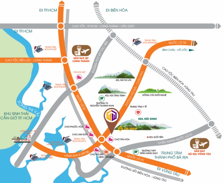 vị trí dự án phố chuyên gia 991b phú mỹ