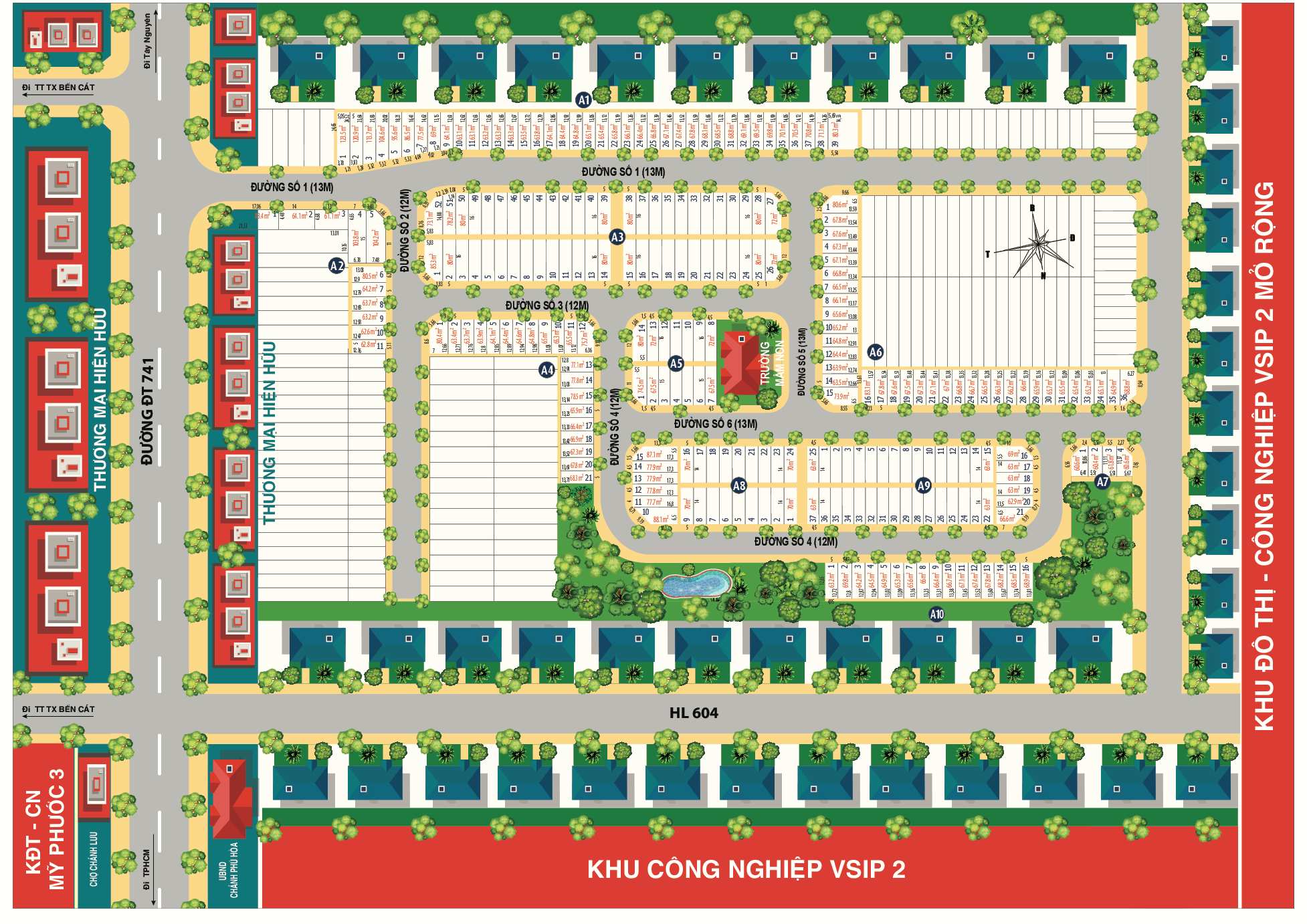 mặt bằng dự án bến cát city zone