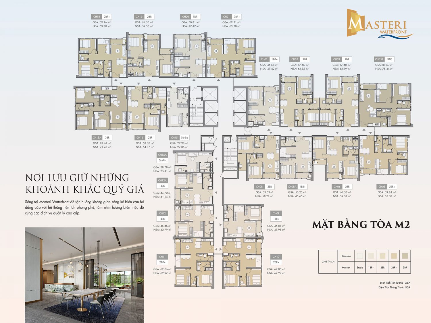 mặt bàng tòa m2 masteri waterfront