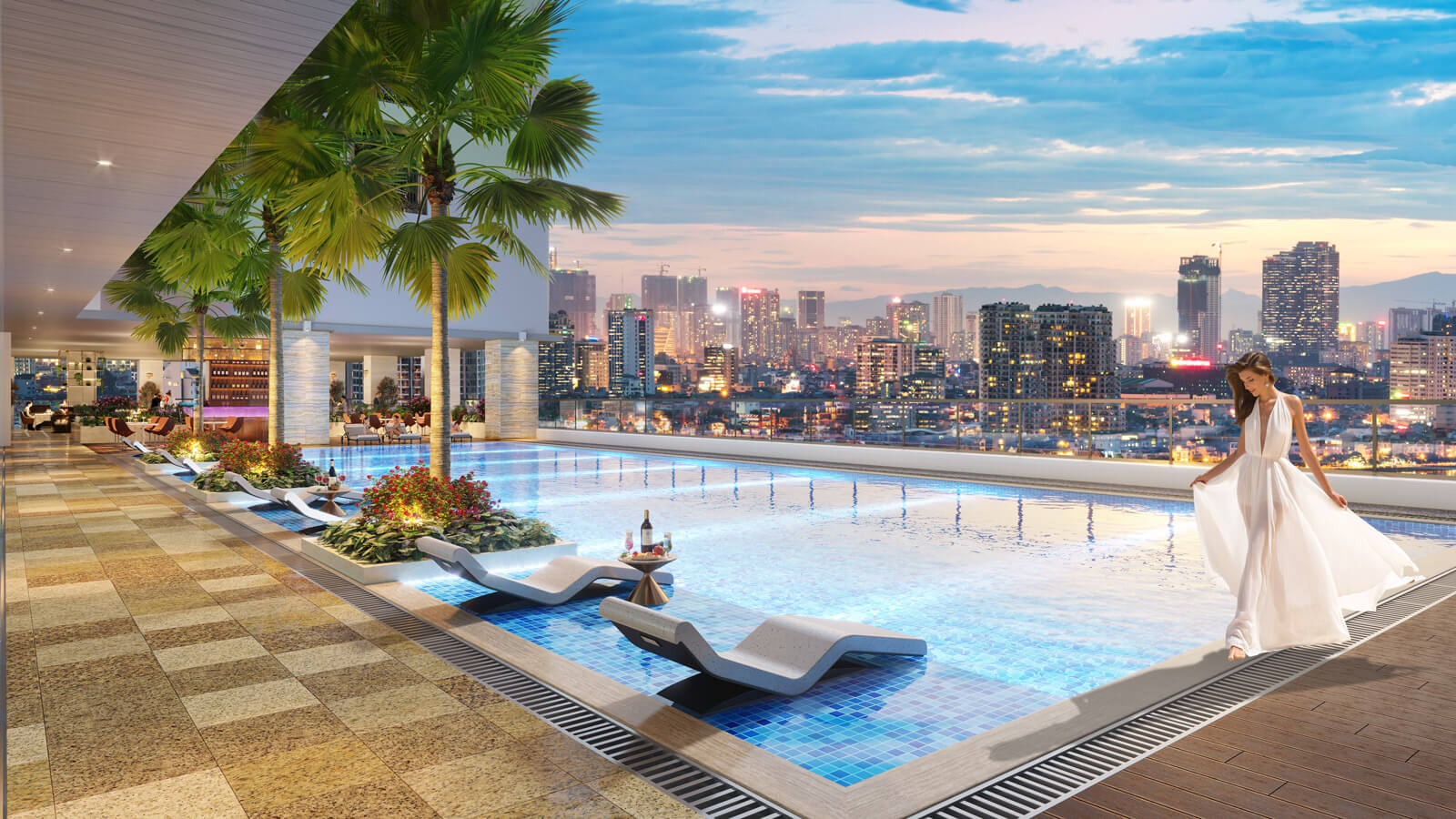bể bơi dự án brg diamond residence 25 lê văn lương