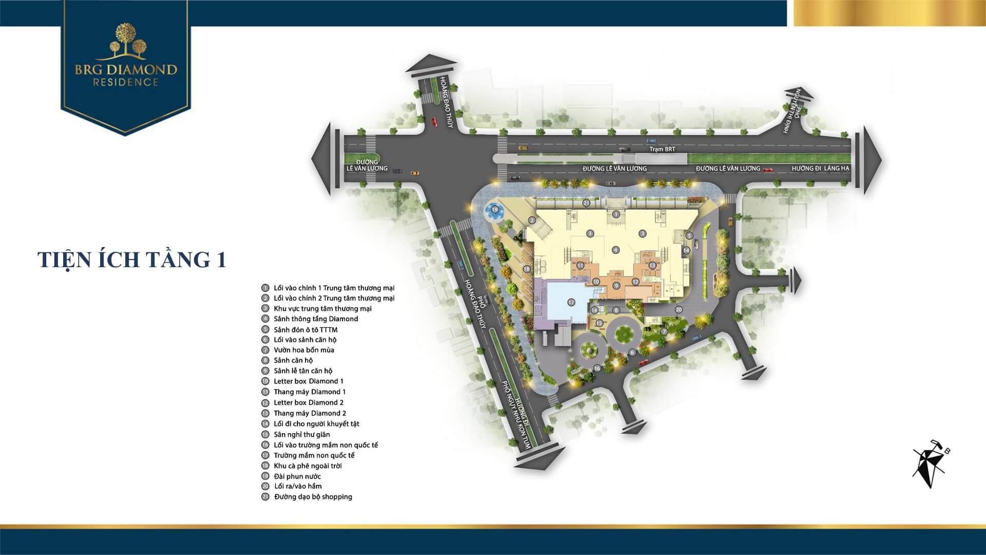 tiện ích tầng 1 dự án brg diamond residence