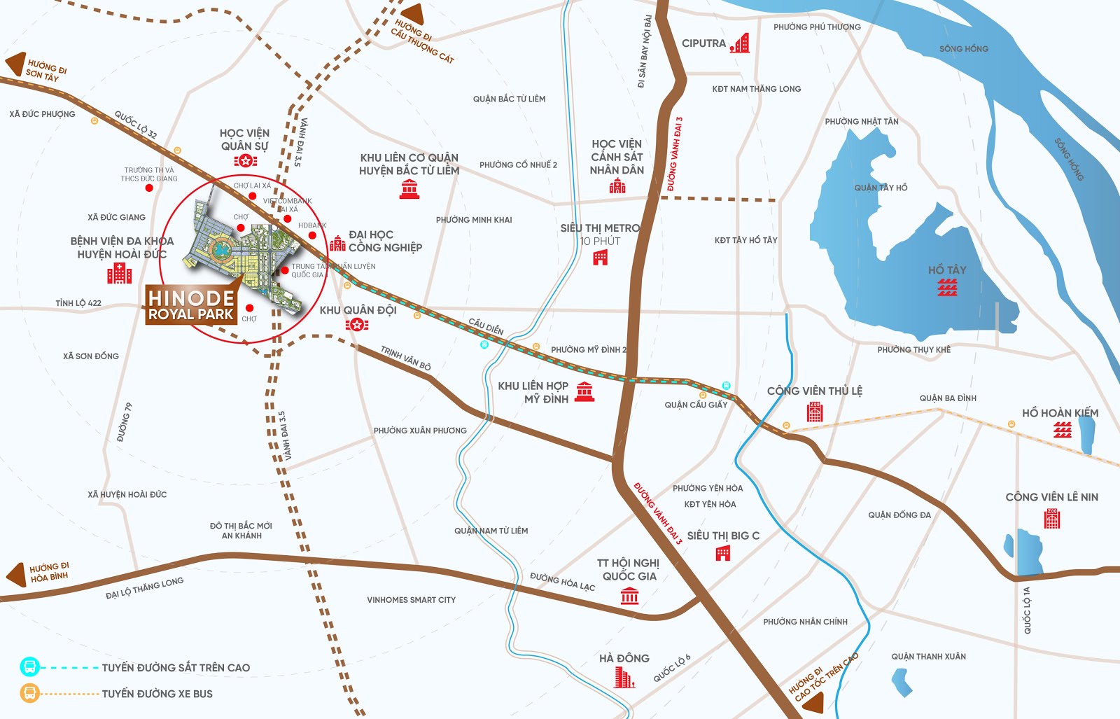 vị trí dự án hinode royal park 